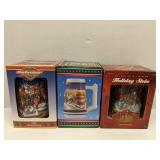 Lot of 3 Budweiser Holiday Stiens