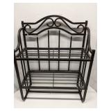 Two-tier metal wall shelf
