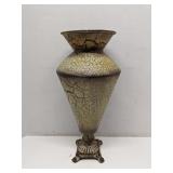 Crackle finish metal vase