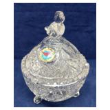 Hofbauer 'Byrdes' lead crystal candy dish