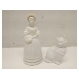 Pair of Avon perfume bottles - cat and lady
