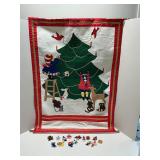 Felt Christmas Hanging  on Gold Tone Hanging Rods