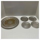 1 12ï¿½ Silver Plate  WM Rogerï¿½s Serving Tray & 4