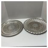 Lot of 2 WM Rogerï¿½s Silver Plated Serving Trays