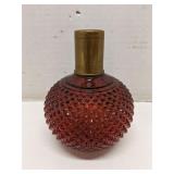Ruby red diamond point glass fragrance lamp