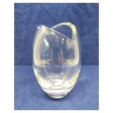 Tarnow Poland Fish Mouth Clear Glass Vase