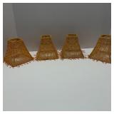 Set of 4 Vintage Style Square Lamp Heads Orange