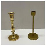 Baldwin Brass Candlestick & a Gold Tone Metal