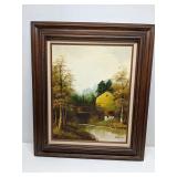 Framed oil on canvas painting, signed