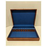 Vintage wood silverware storage box