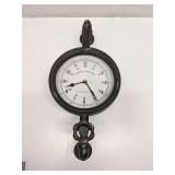 Industrial-style hanging wall clock