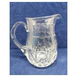 Cut and etched crystal water pitcher
