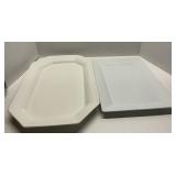 2 Large Platters Everyday Porcelain Serveware &