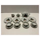 16 Piece Vtg Christmas Tea Set Miniature Teddy