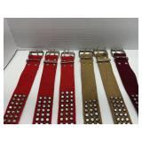 6 Rhinestone Studded Canvas Belts 1.5' x 42'