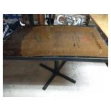 Epoxy top table, coffee beans and sack