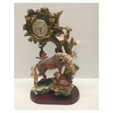 Resin Horse w/ colt clock figure