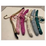 Group of 6 Satin & Cotton Padded Clothing Hangers