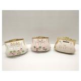 Lot of 3 Lefton Pin Money Purse coin bank