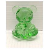Green glass Koala Bear paper weight