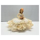 Vtg Victorian Collection Half Doll Trinket Box