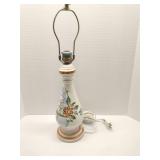 Hand-painted floral ceramic table lamp