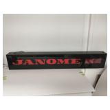 Lighted Janome dealer sign w/clock
