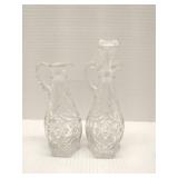 Clear glass oil and vinegar cruets