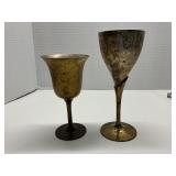 Lot of 2 Brass Glasses