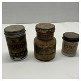 Lot of 3 Antique Bottles 2 bottles are Milk Glass
