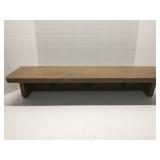 Vintage solid wood wall shelf w/coat hooks