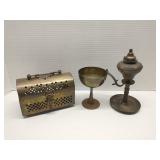 Lot of 3 vintage brass items