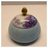 Antique Hand Painted Porcelain Dresser Jar Cracked
