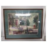 Framed water-color print