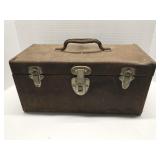 Vintage metal tacklebox and contents