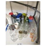 Group of kitchen items on right side of table