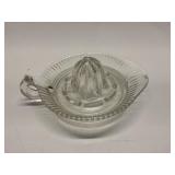 Vtg Clear Presed Glass Citrus Juicer MCM