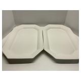 2 Large Platters Unbranded 18' x 11'