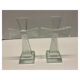 2-Appear to be 24% Lead Crystal Standing Crosses
