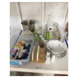 Group of kitchen items center of table