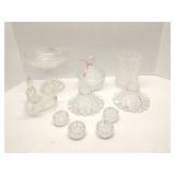 Group of pressed glass pieces