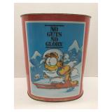 Garfield metal trash can