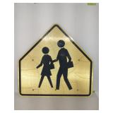 pentagonal yellow school crossing sign