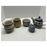 7 Piece Bolestawiec Polish Pottery Stoneware