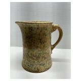 Antique Yelloware Spongeware Pitcher 8'