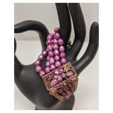 Multi-Strand Bronze Freshwater Pearl Bracelet