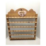 Vintage wooden sewing thread spool rack