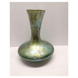 Green metal patina look vase