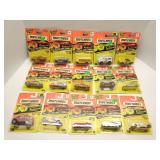 Group of Matchbox cars on card