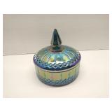 Indiana Glass Princess Blue Carnival Candy Dish